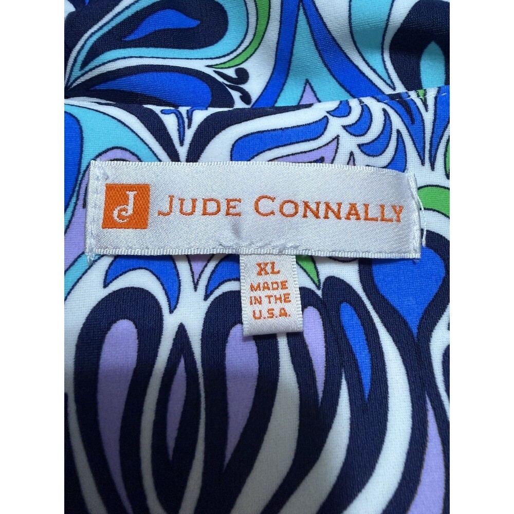 Jude Connally Style 101086 Abstract Print Shift Dress Made In USA XL Pockets - Picture 3 of 4